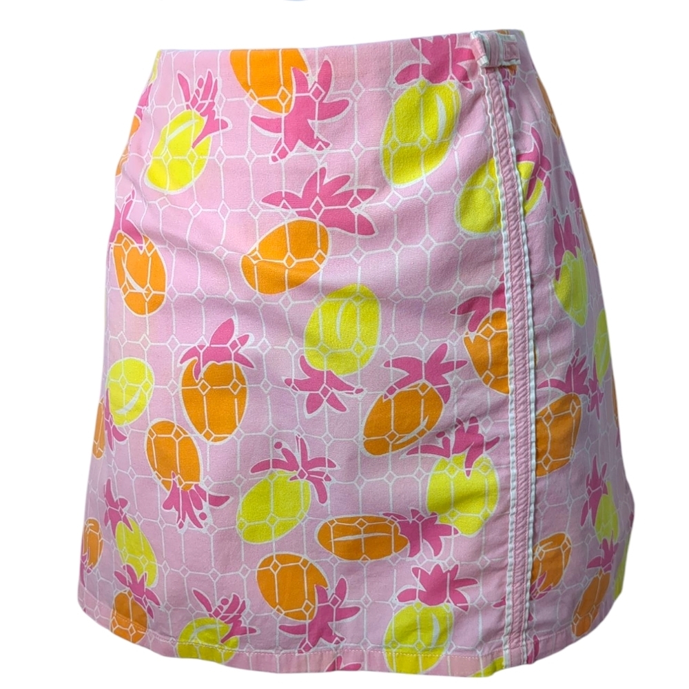 LILLY PULITZER Pineapple Print Skirt Bow, Lace Trim Sz 6 - Picture 2 of 6